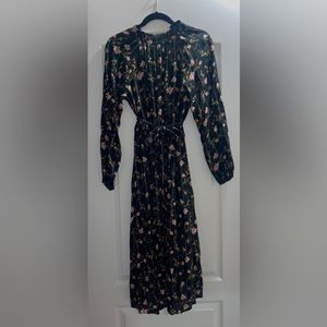 The Loft Floral Metallic Midi Dress